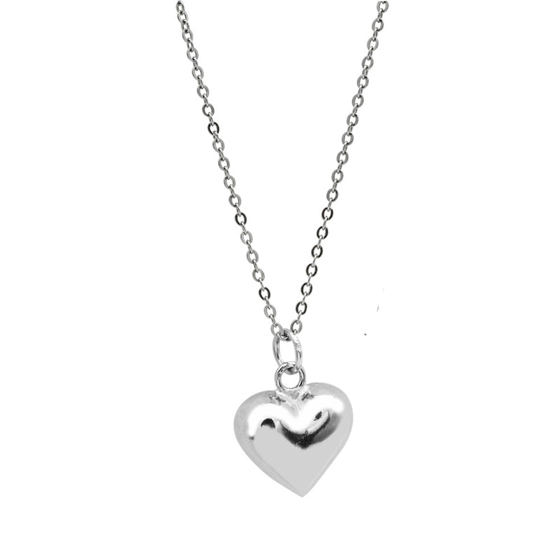 Simple Three-dimensional Heart Necklace