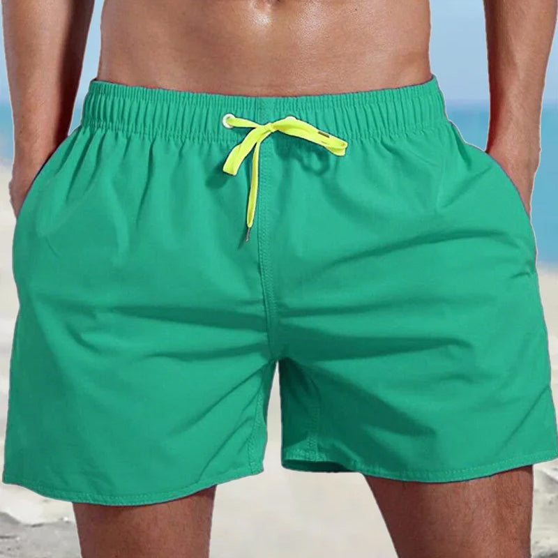 Men's Solid Color Waterproof Beach Shorts