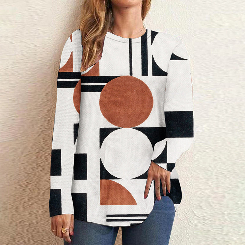 Geometric Contrast Print T-shirt