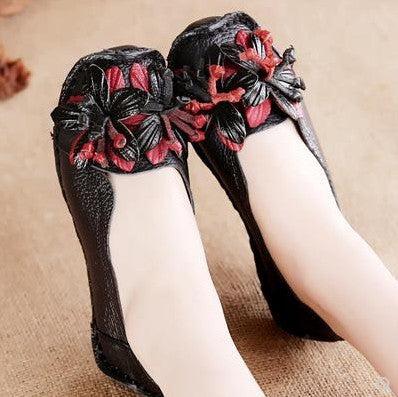 Handmade Flower Loafers Soft Flat Casual Shoes