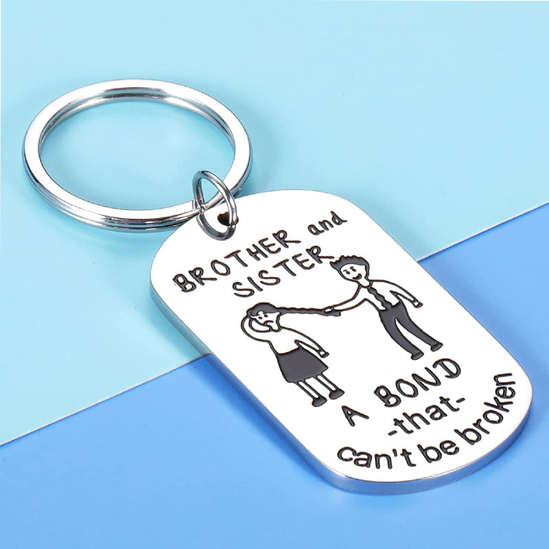 Brother and Sister Bond Keychain