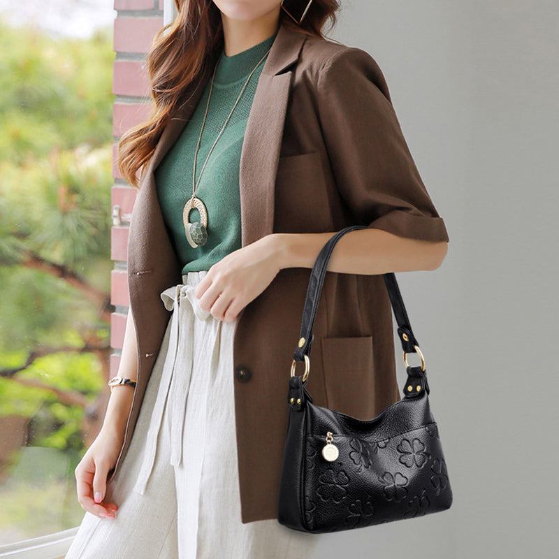 Lychee Embossed Shoulder Bag