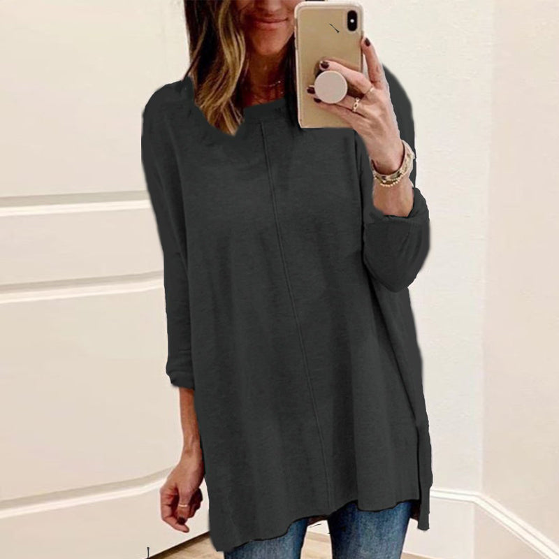 Long Sleeve Crew Neck Panel T-Shirt