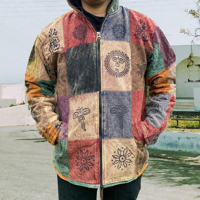 Hooded Slim Fit Printed Jacket