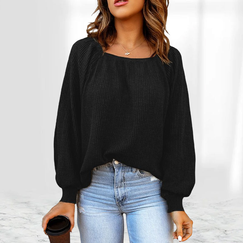 Square Neck Puff Sleeve Sweater