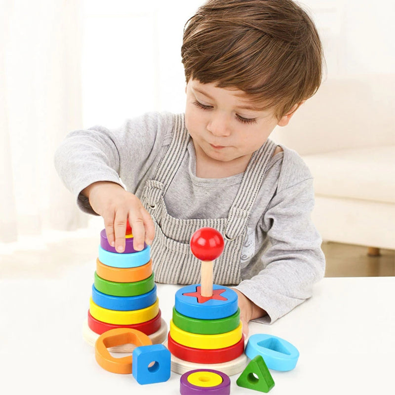 Children's Educational Tower of Matching Building Blocks Toy