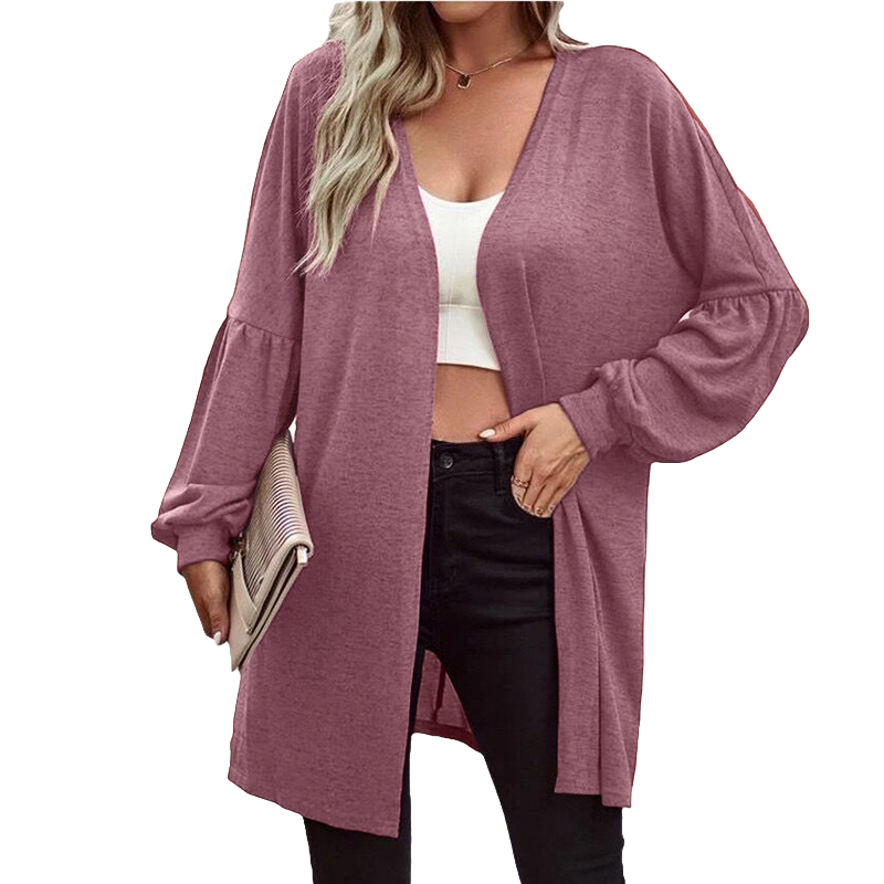 Solid Color Long Sleeve Cardigan