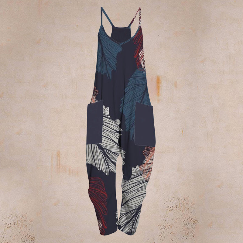 Casual Leaf Print Comfortable Jumpsuit
