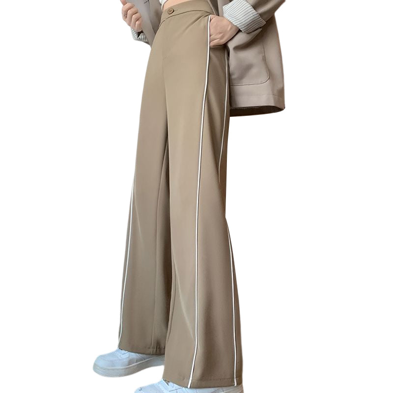 Side Stripe High Waist Wide Leg Pants