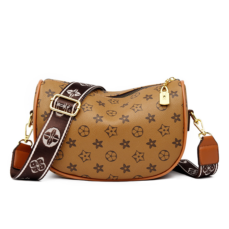 Large Capacity Wide Shoulder Strap Ladies Vintage Purse