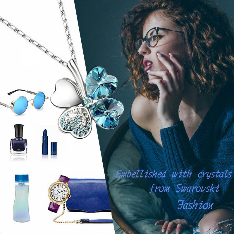 Lucky Four-leaf Clover Crystal Necklace