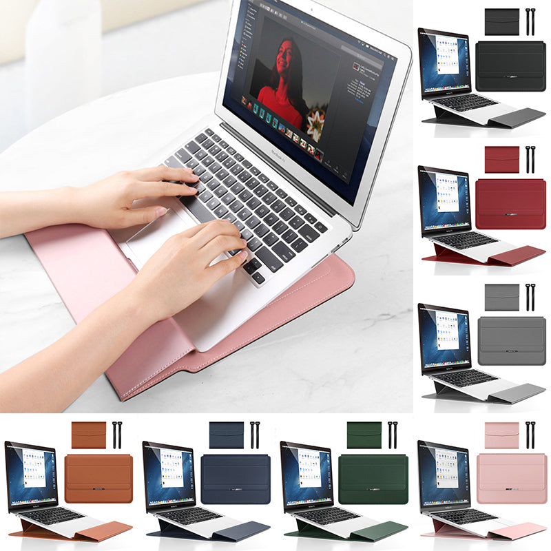 Laptop Sleeve Case Leather Case with Adjustable Stand