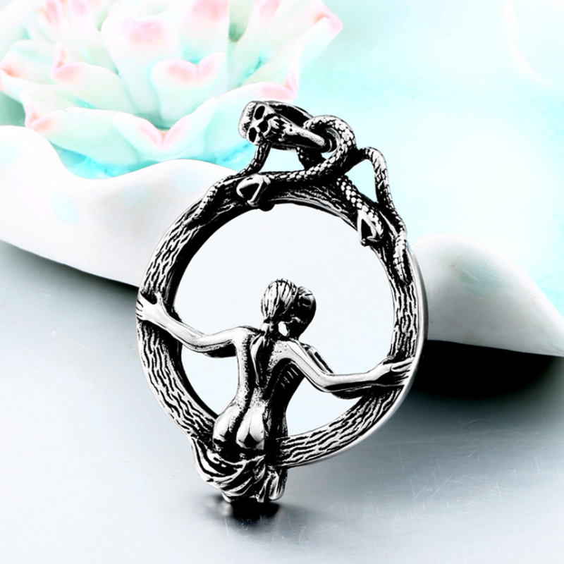 Skeleton Ghost Mirror Goth Punk Dark Style Pendant