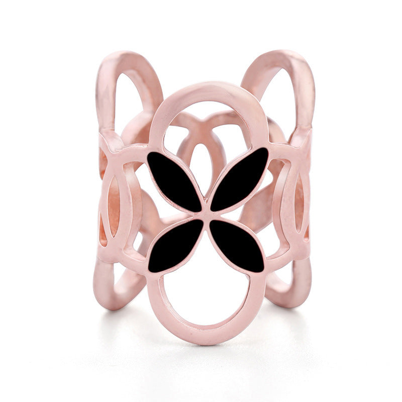 Women's Elegant Pearl Floral Scarf Ring Clip