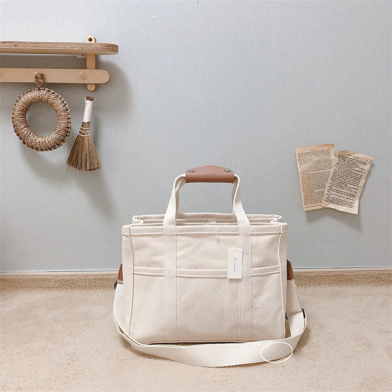 Solid Color Canvas Tote Bag