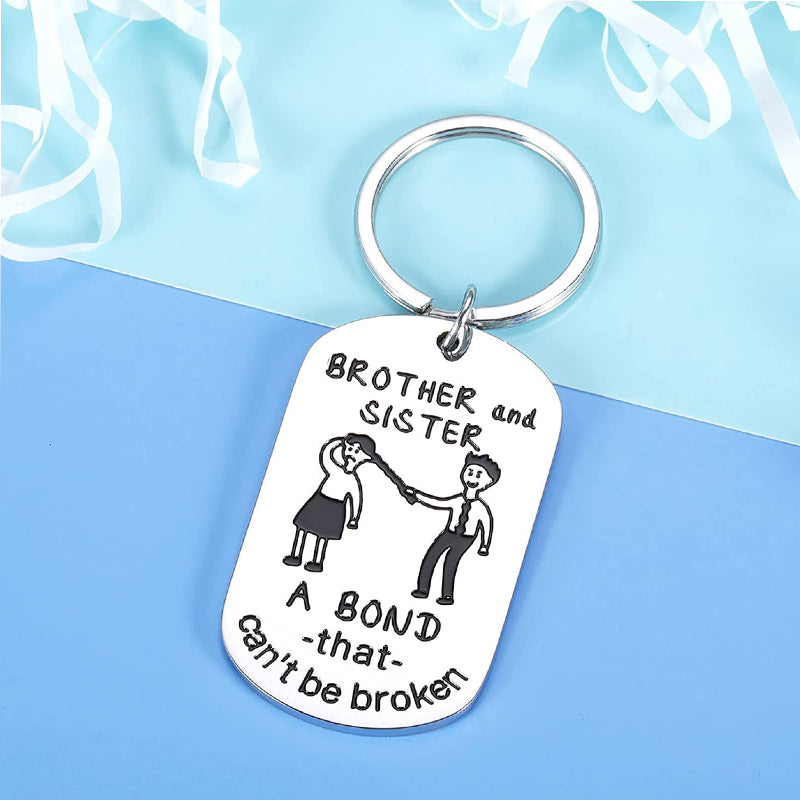 Brother and Sister Bond Keychain