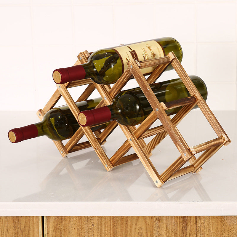 Foldable Free Standing Wooden Wine Rack