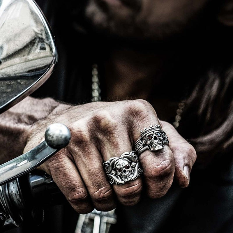 Skull King Sterling Silver Ring