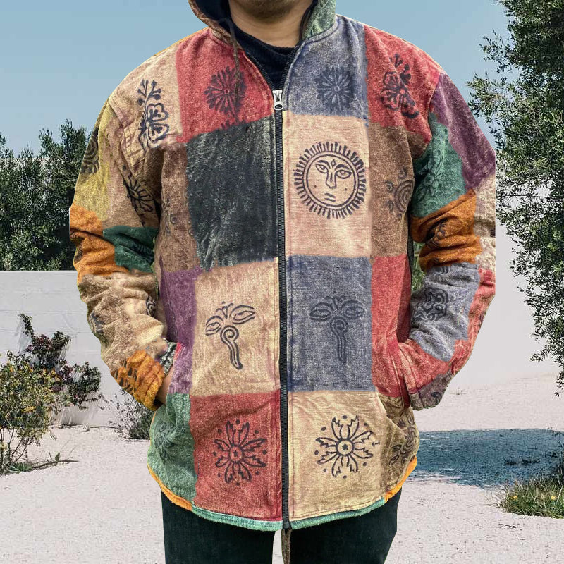 Hooded Slim Fit Printed Jacket