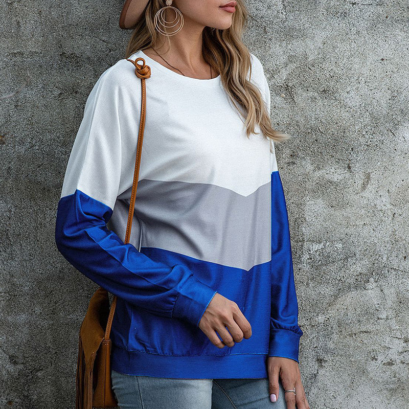 Panel Print Tricolor Long Sleeve T-Shirt