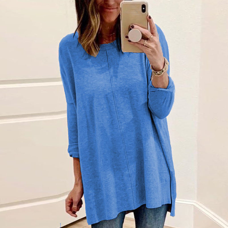 Long Sleeve Crew Neck Panel T-Shirt
