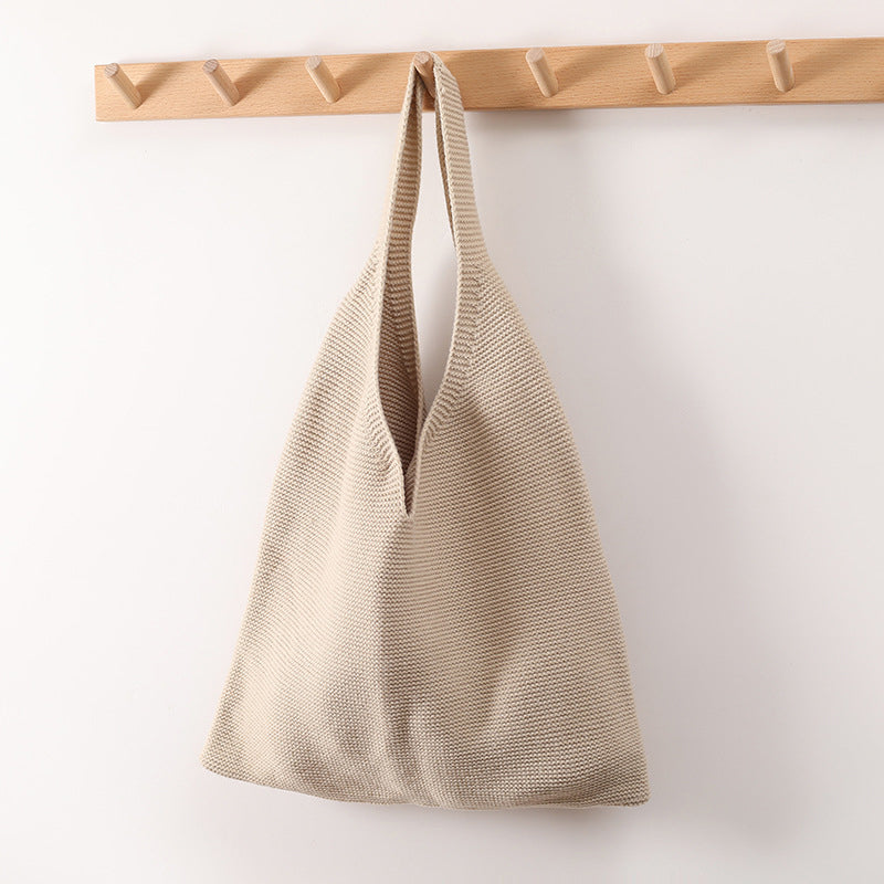 Simple Style Large-capacity Knitted Tote Bag
