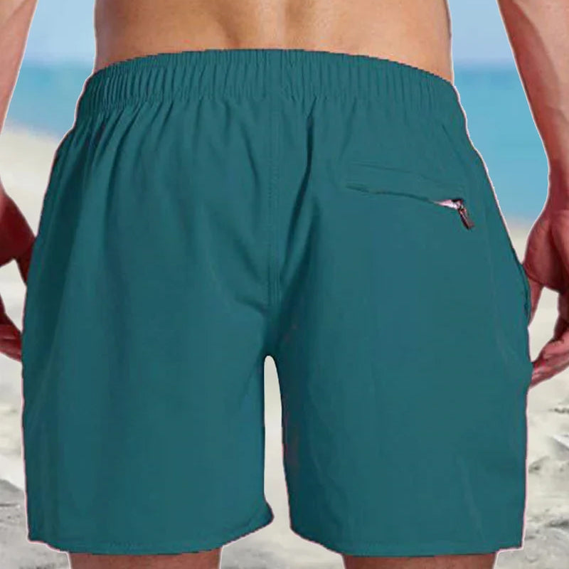 Men's Solid Color Waterproof Beach Shorts