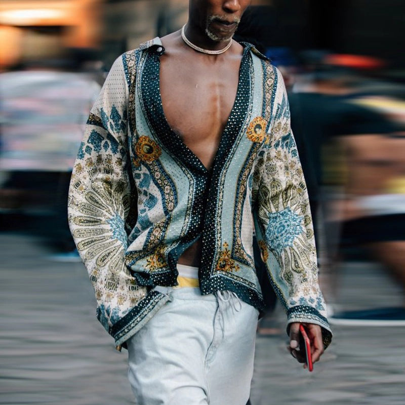 Men's Printed Long Sleeve Shirt