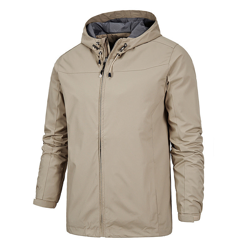 Thin Hooded Solid Color Jacket