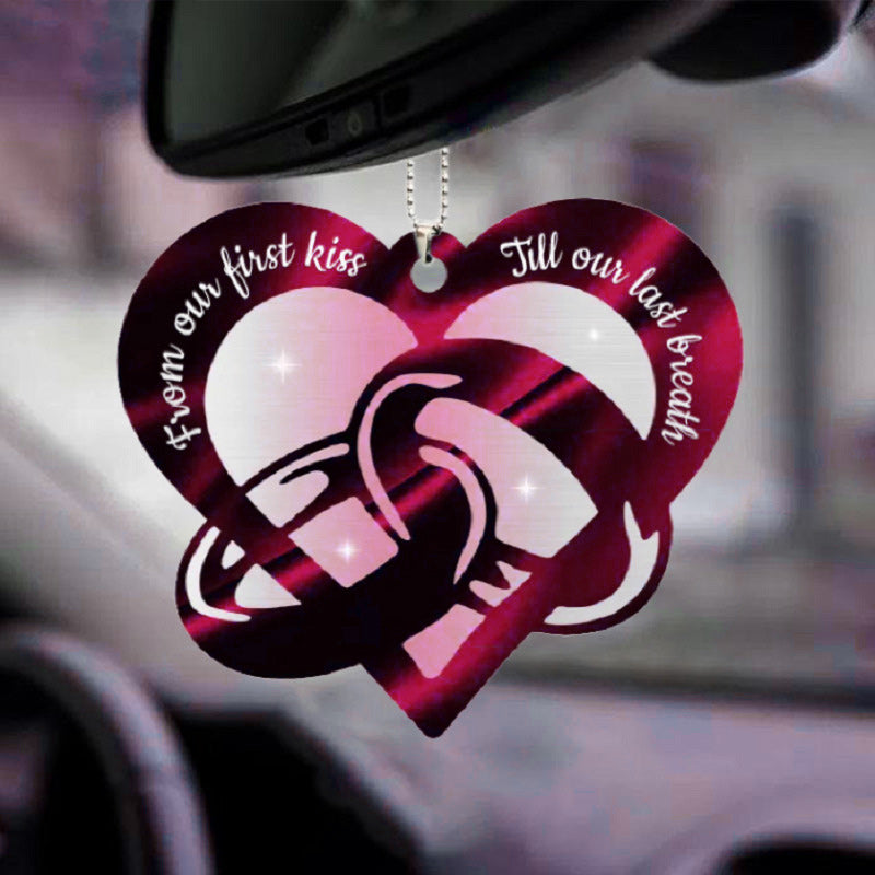 Car Couple Heart Shape Pendant