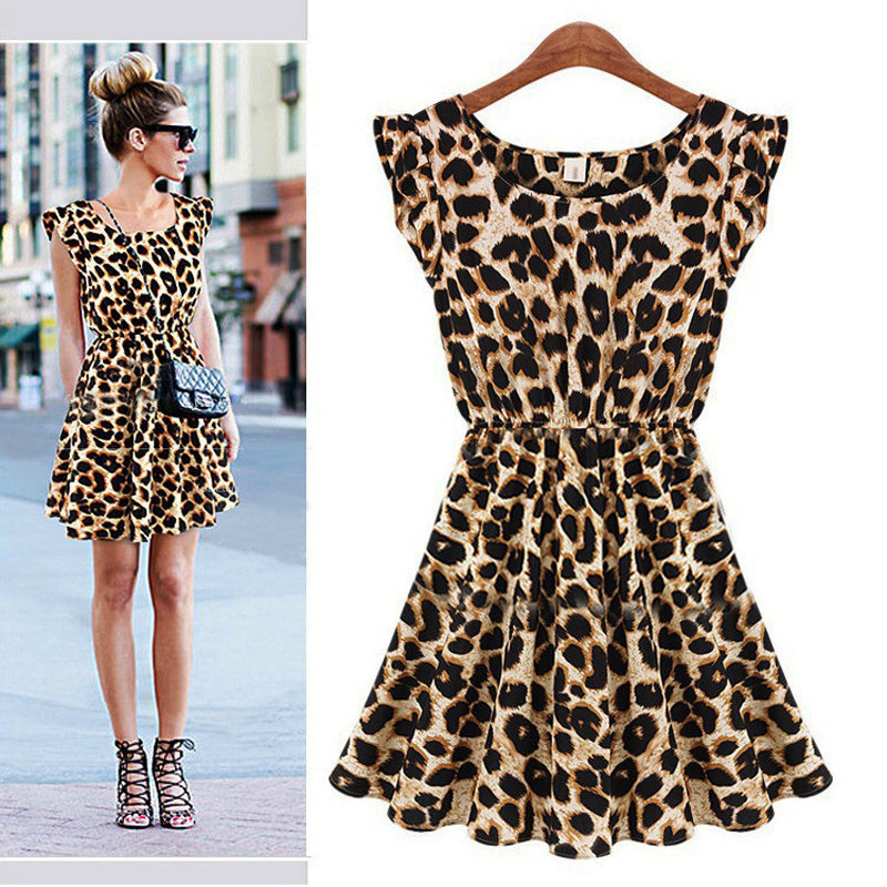 Sleeveless Leopard Dress