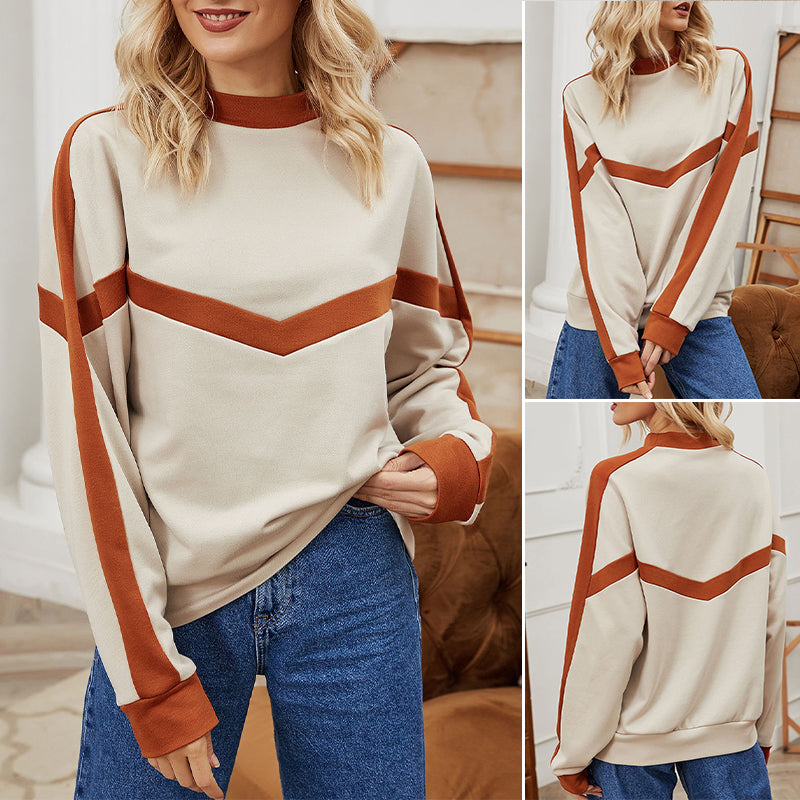 Long Sleeve Colorblock Sweatshirt
