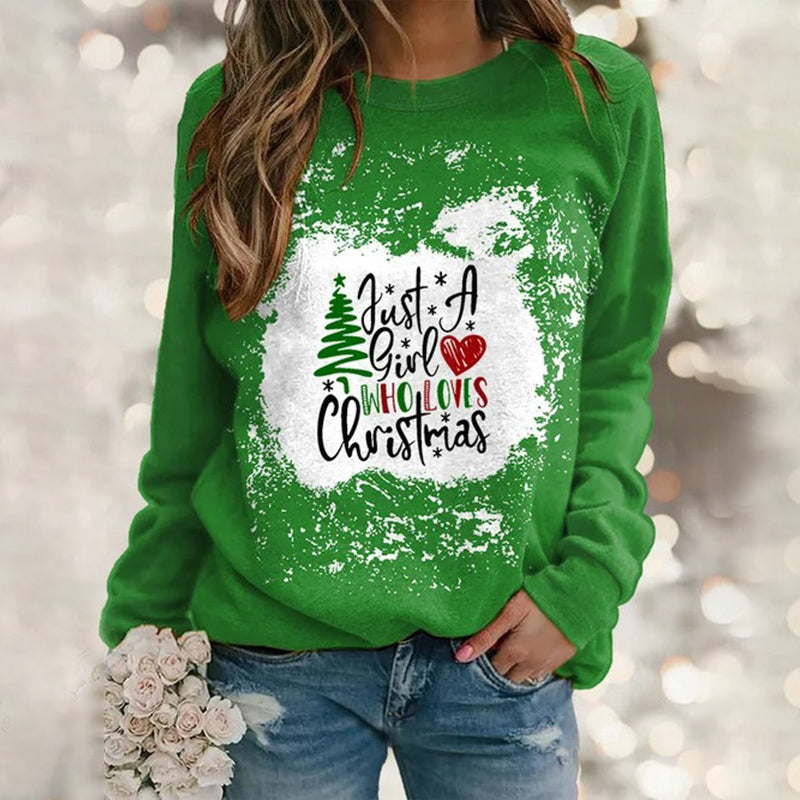 Christmas Motif Print Long-sleeved T-shirt