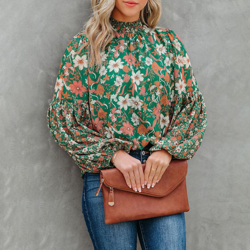 Printed Long Sleeve Loose Casual Shirt