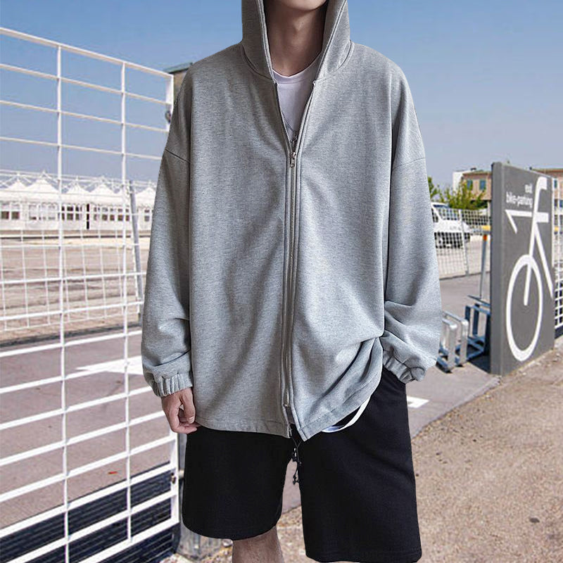 Men's hooded loose American hip hop style sports jacket