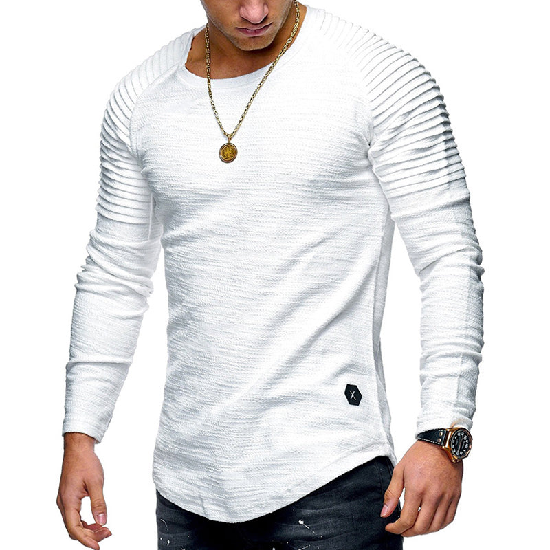 Men's Long Sleeve Crinkled T-Shirt