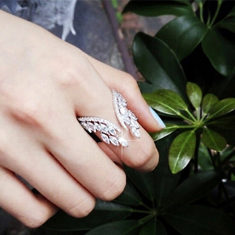 Angel wings bracelet and ring