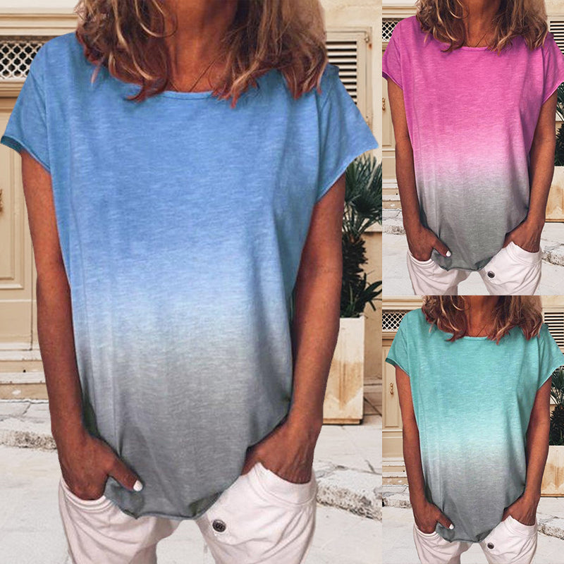 Gradient Rainbow Print T-shirt