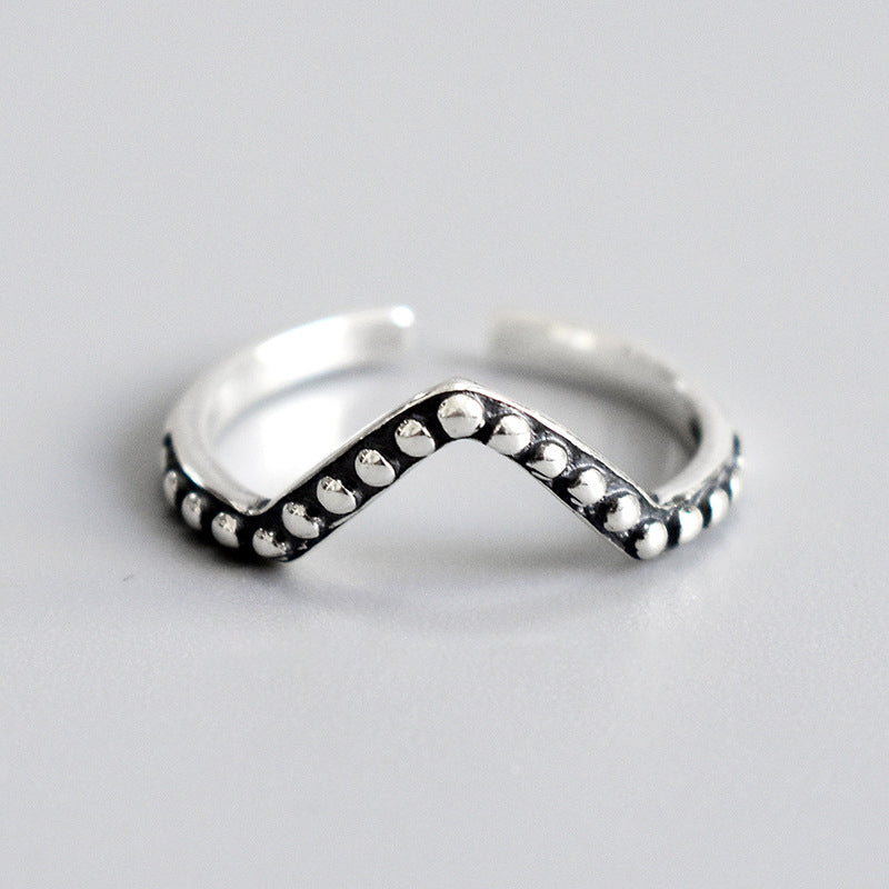V-shaped Distressed Oopen Ring