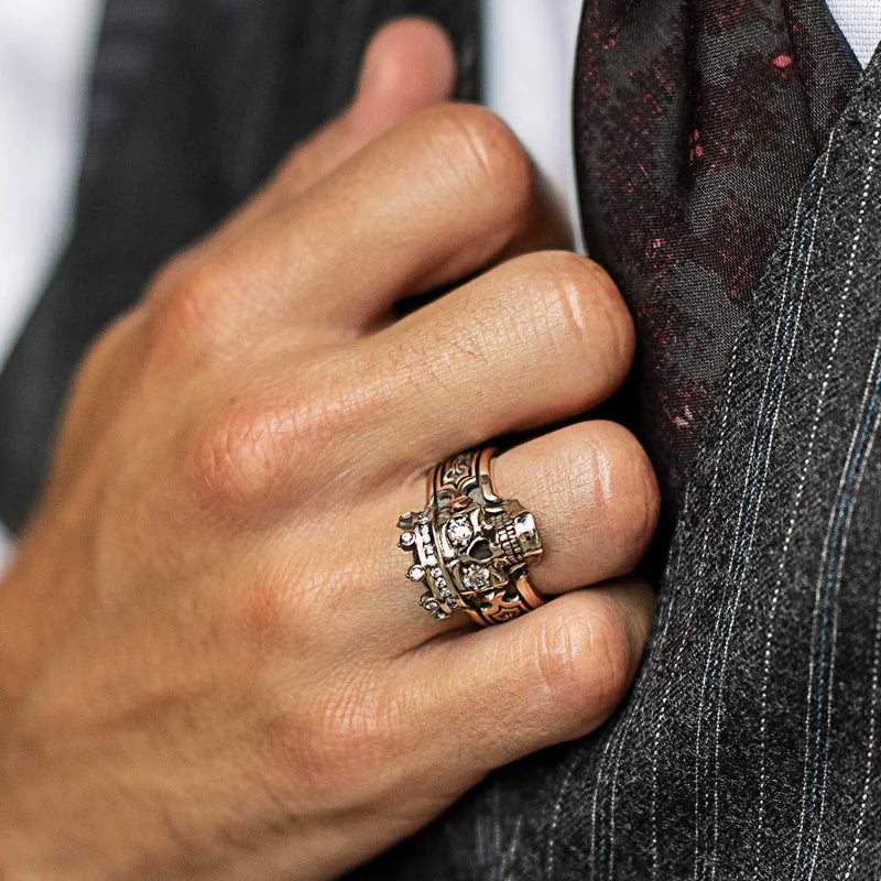 Skull King Sterling Silver Ring