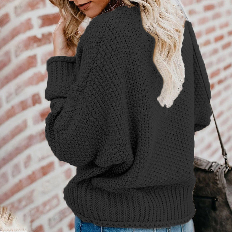 Knit V-Neck Loose Sweater