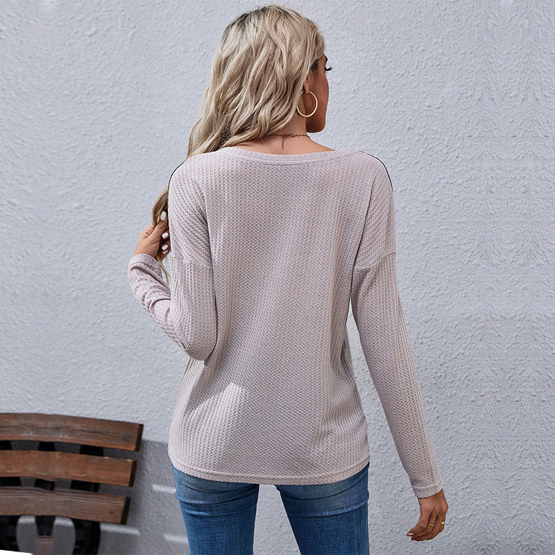 Women's Autumn Leopard Print Colorblock Knit Sweater