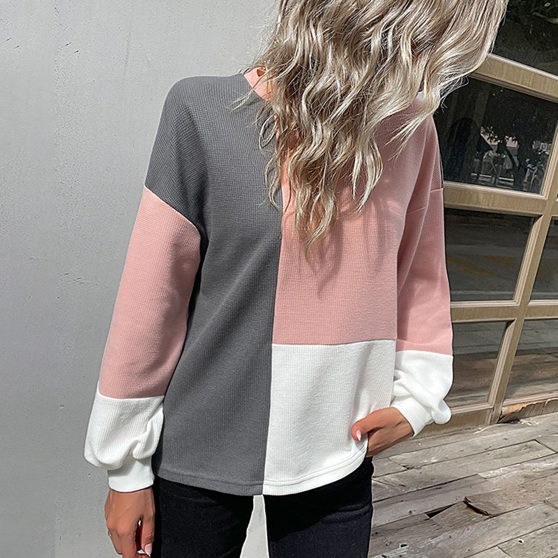 Colorblock Waffle Sweatshirt