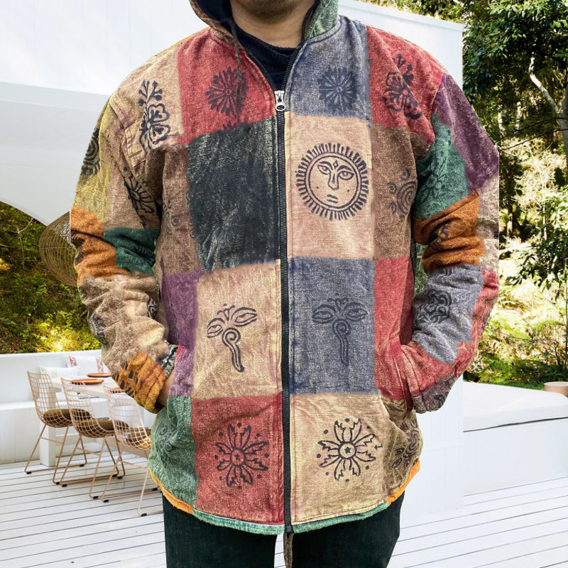 Hooded Slim Fit Printed Jacket