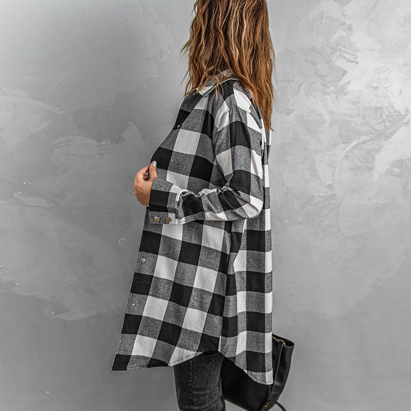 Long Sleeve Plaid Jacket