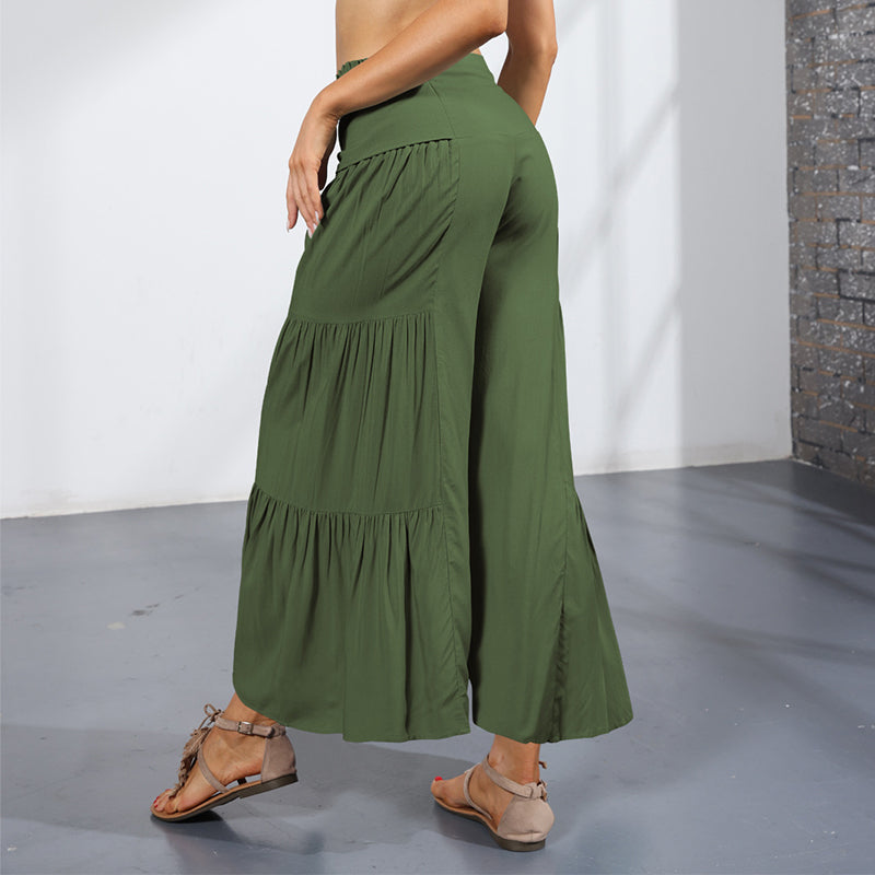 Lace-up Casual Wide-leg Pants