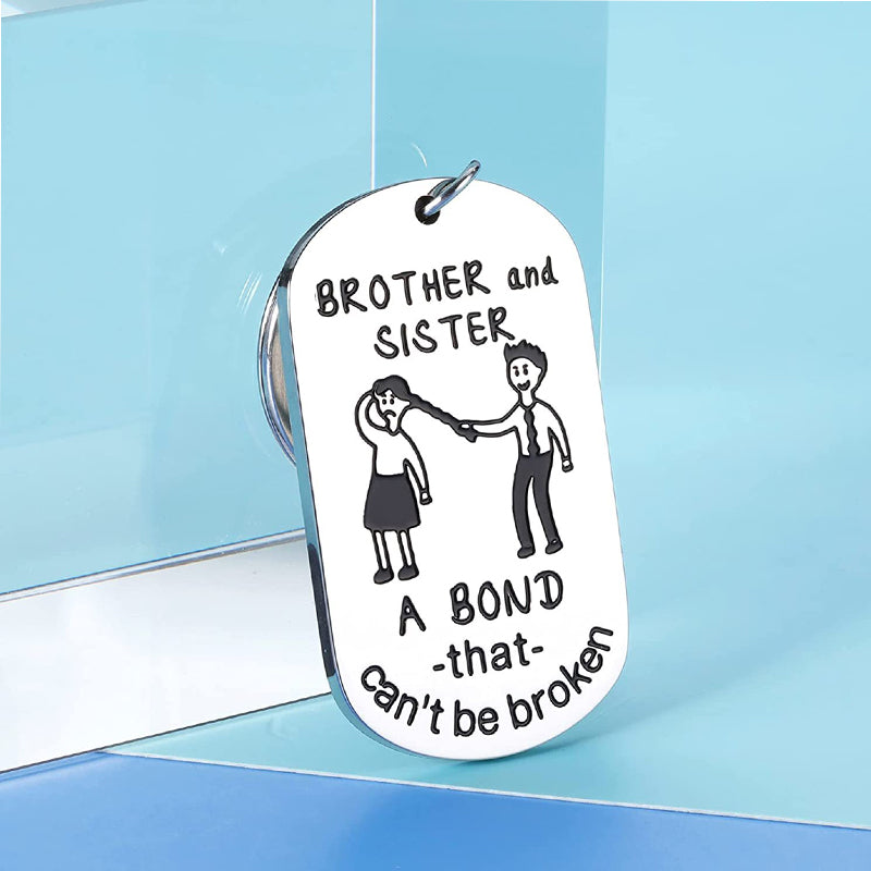 Brother and Sister Bond Keychain