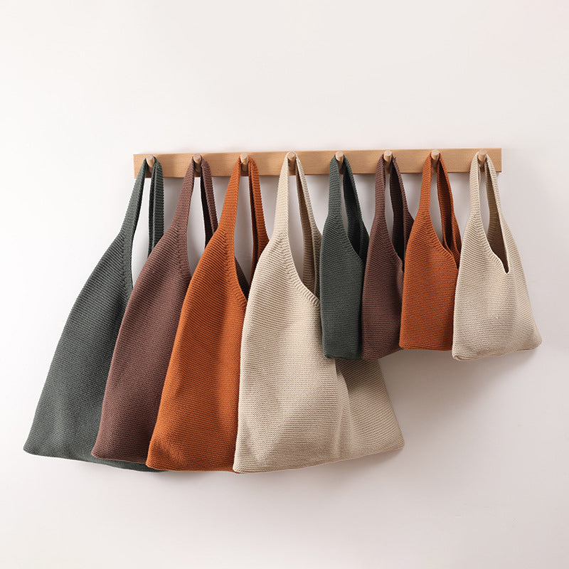 Simple Style Large-capacity Knitted Tote Bag