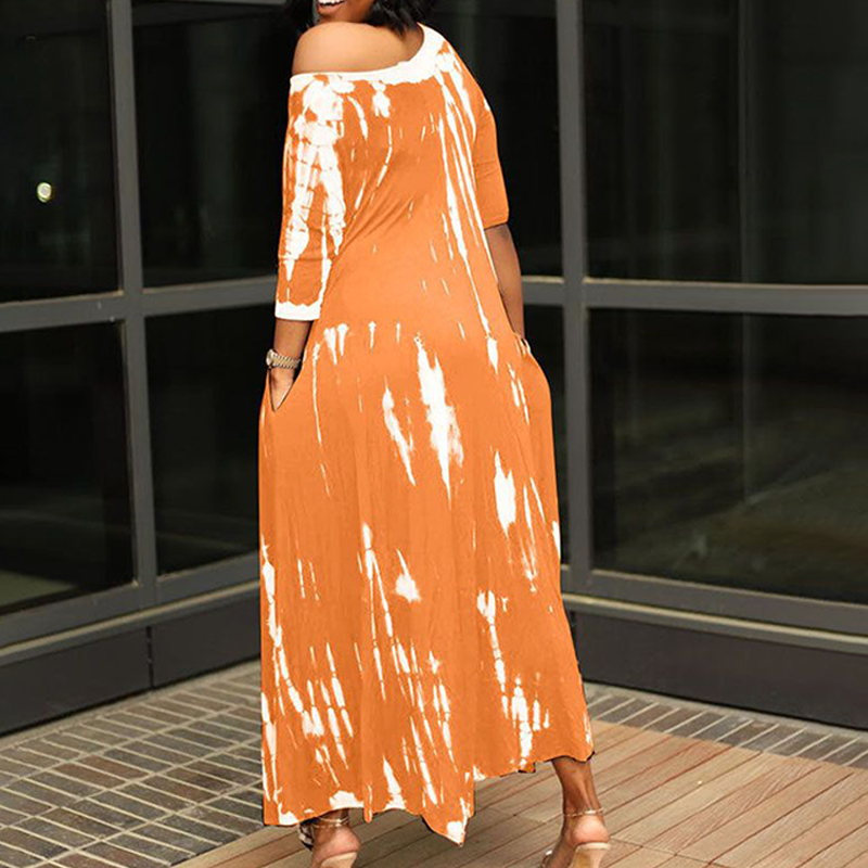 Irregular Dress withTtie-dye Print