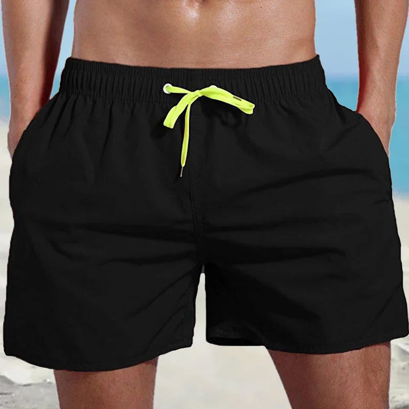 Men's Solid Color Waterproof Beach Shorts